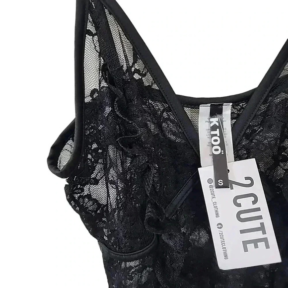 LACE One Piece Ruffled Body Suit. Nwt size small - Picture 2 of 7